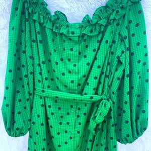 Who what wear, Lovely green polka dots green NWT Size L